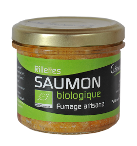 Rillettes de saumon biologique fumées au bois de Chêne et de Hêtre