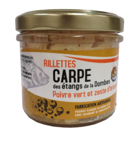 Pot de rillettes de Carpe Poivre vert zeste d'Orange 90g